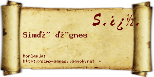 Simó Ágnes névjegykártya